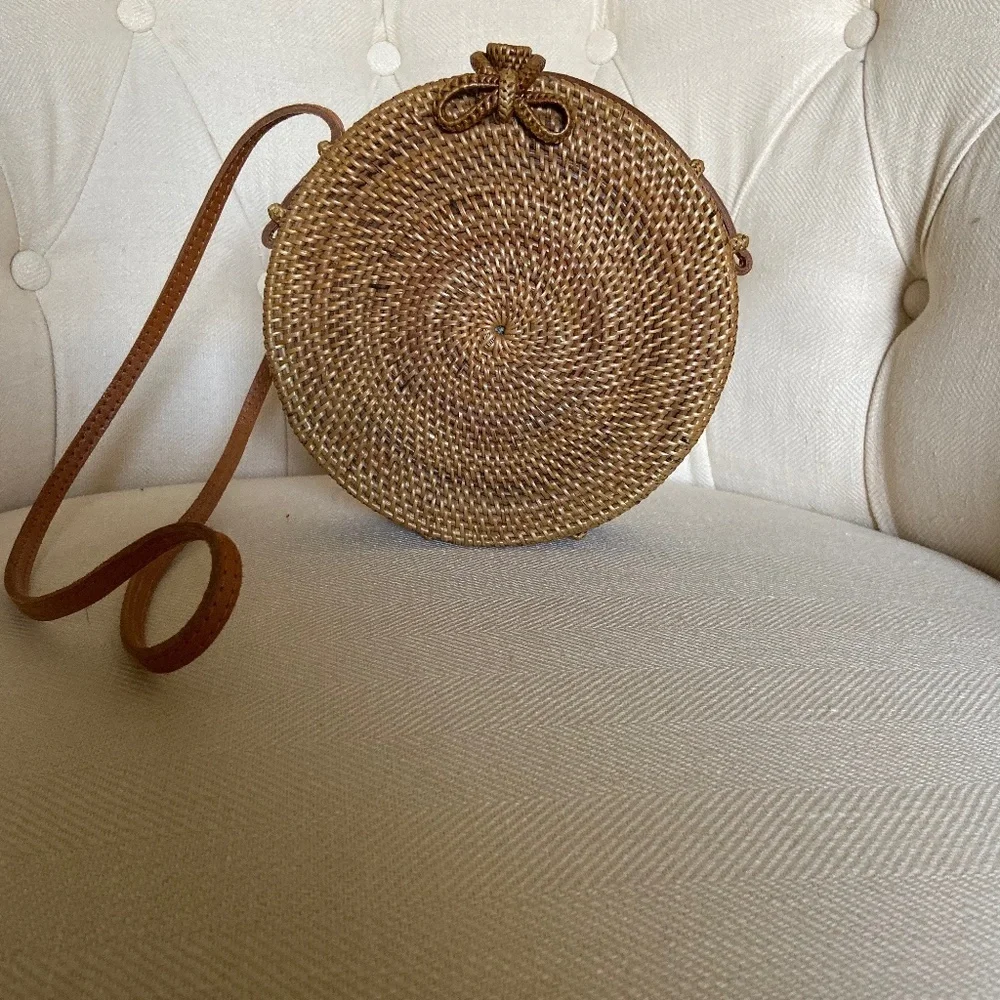 Rattan Canteen Crossbody Bag